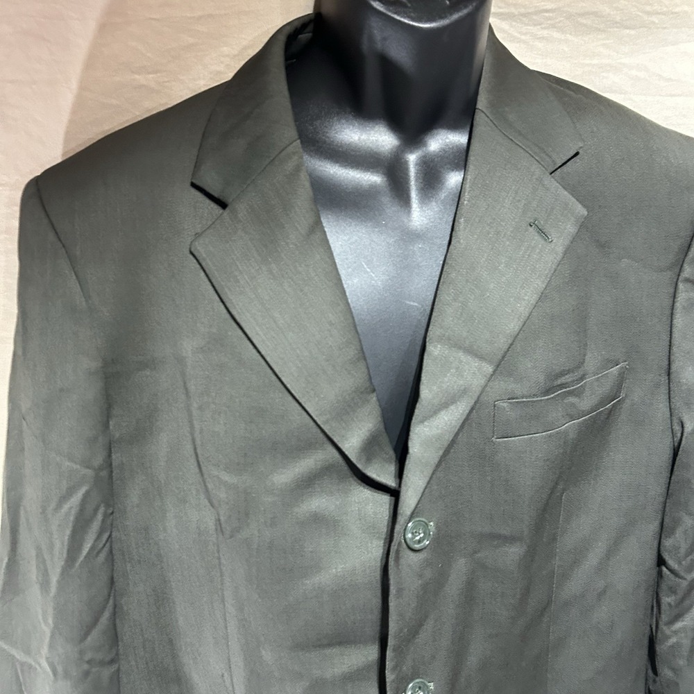 Jones New York Wool Suit Jacket Blazer 42R Olive Green 3 Button USA Lined